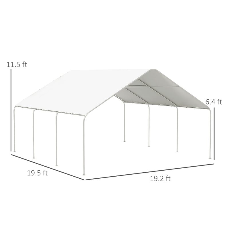 Outsunny 19' X 19.5' Carport, Portable Garage And Patio Canopy Tent, Anti-UV Cover For Car, Truck, Boat, Catering, WeddingMultiple Packages