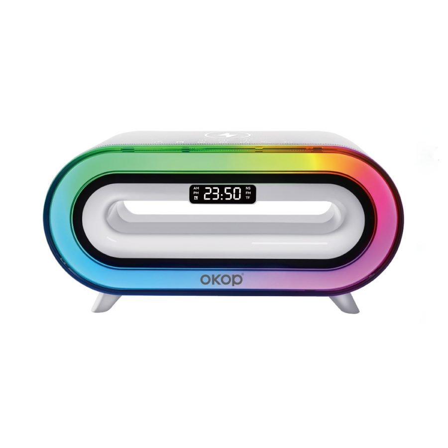 KP-576 Best-selling Wireless Bluetooth Speaker With Alarm Clock Phone Wireless Charging Suitable For Bedside Or Outdoor Use In-Stock