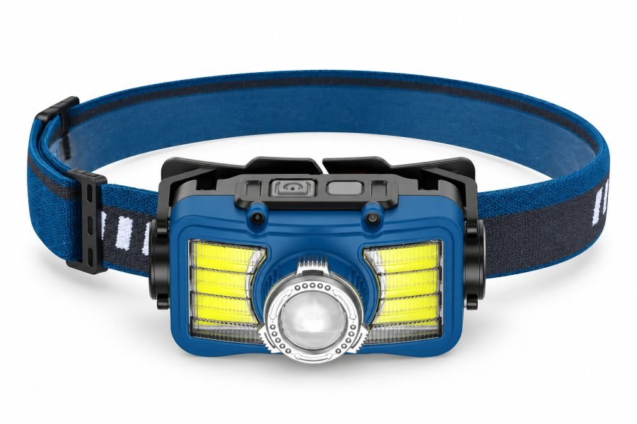 Rechargeable Motion Sensor Zoomable Battery Display 18650 W6100A 320LM LED Headlamp COB 1800mAh Head Torch