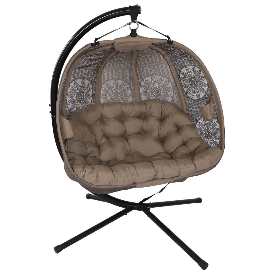 Olofable Double Hanging Egg Chair With Stand Foldable