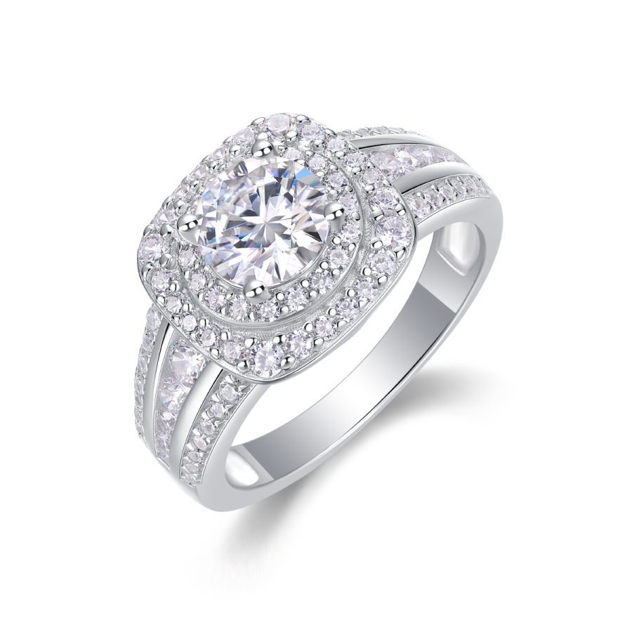 1Starry Sky Crown - A Fashionable Jewelry Ring Set With 1-carat Moissan Diamond S925 Sterling Silver And Platinum-plated Diamond Prohibit Tk Sales