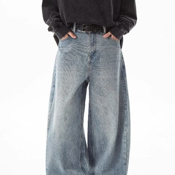 Retro Straight Jeans Loose High Waist Slimming