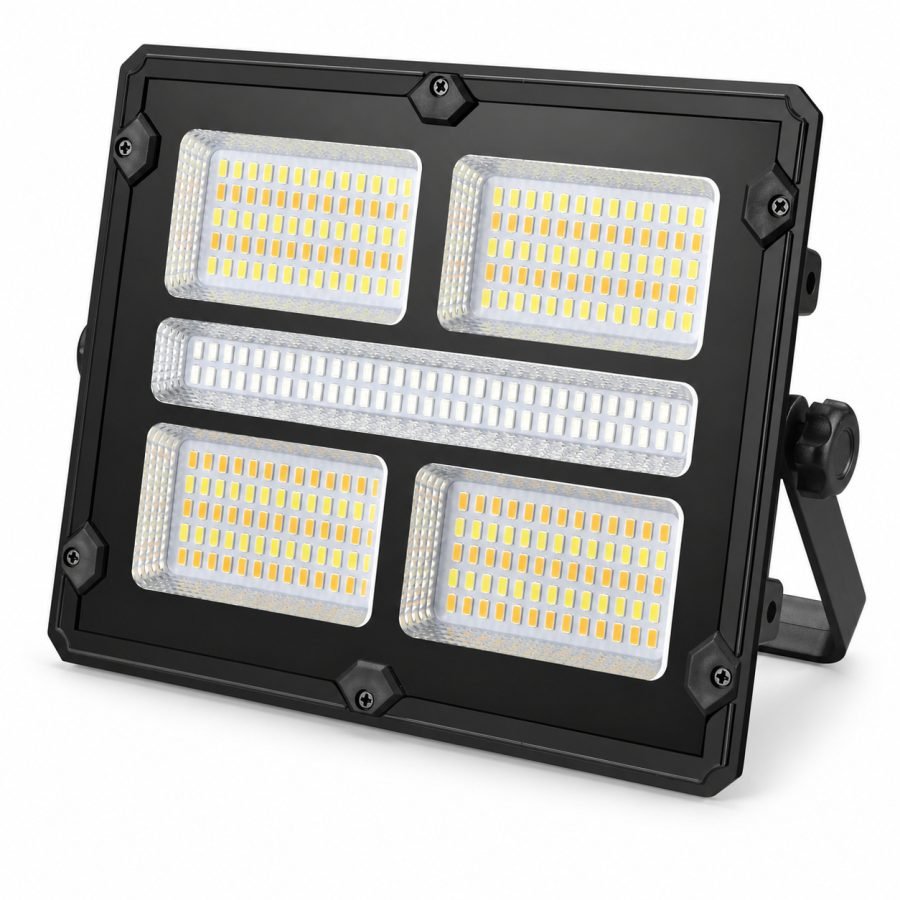 Solar Powered Rechargeable Battery Display Type C LED Flood Light W885 3 Dimmable Motion Sensor
