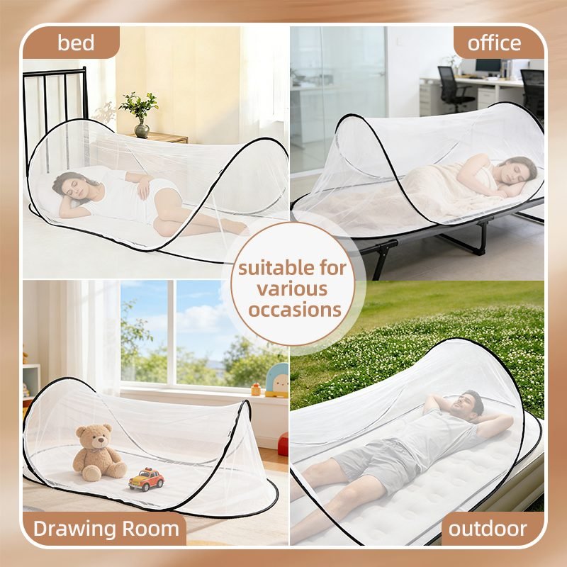 Portable, Installation-Free Single Person Mosquito Net For Student Dorms, Home, Office, Outdoor Camping, And Travel Protects Against Mosquitoes And Other Insects