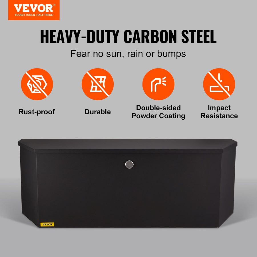 Trailer Tongue Box, Carbon Steel Tongue Box Tool Chest, Heavy Duty Trailer Box Storage With Lock And Keys, Utility Trailer Tongue Tool Box For Pickup Truck Bed, RV Trailer,