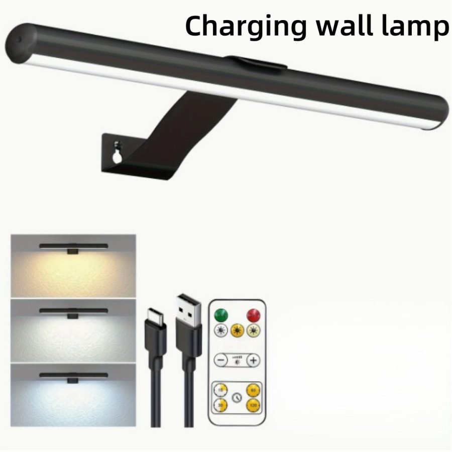 Painting Picture Light Portrait With Remote Punch-free Touch-operated Stylish Wireless Wall-mounted Art Display Vanity Light With Charging And Remote Control
