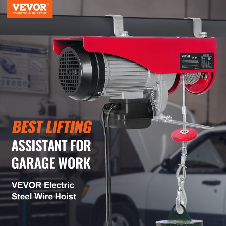 Electric Hoist 1760lbs With 14ft Wired Remote Control, Electric Hoist 110 Volt With 40ft Single Cable Lifting Height & Pure Copper Motor, For Garage Warehouse Factory