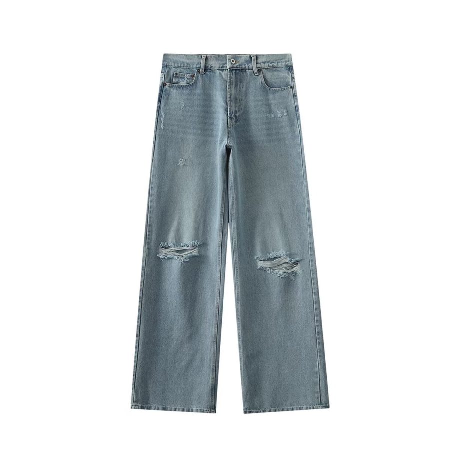 Summer New Women's Vintage Casual All-matching Ripped High Waist Loose Comfortable Jeans