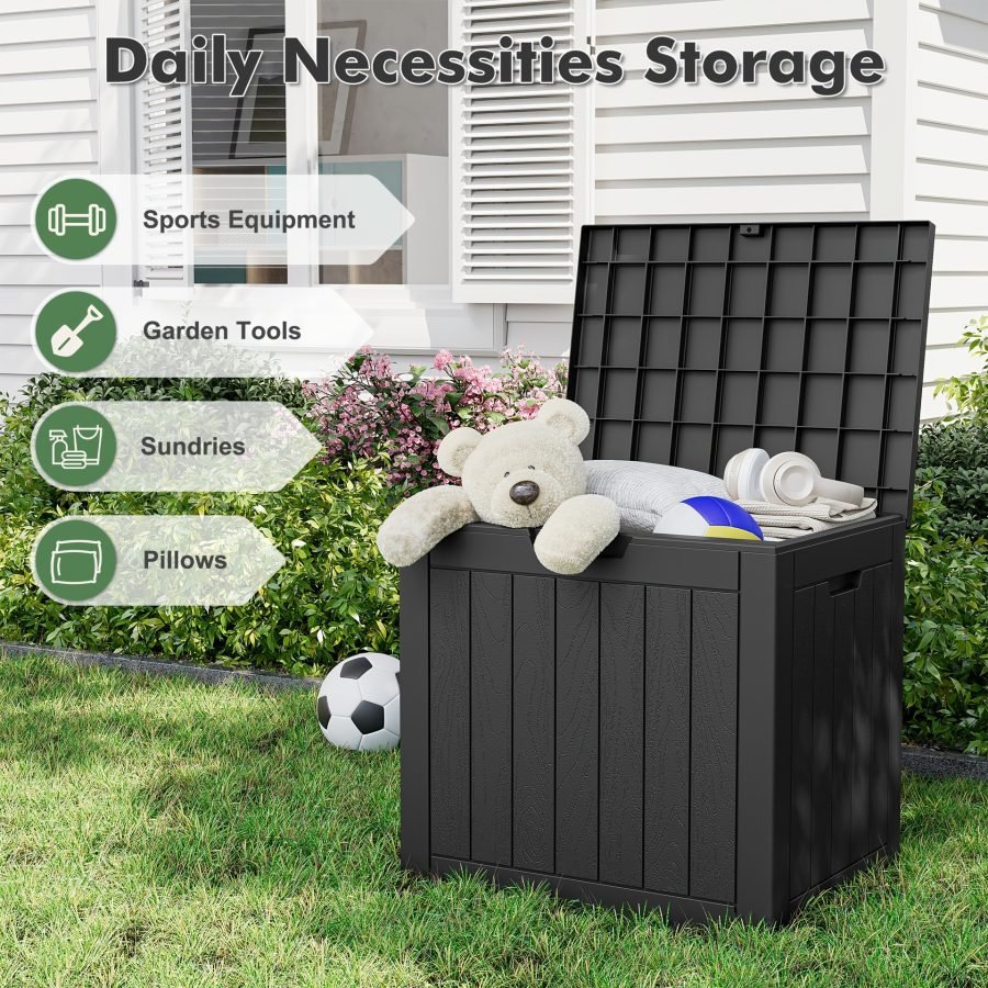 35 Gallon Waterproof Outdoor Terrace Box With Lock Hole Storage Box