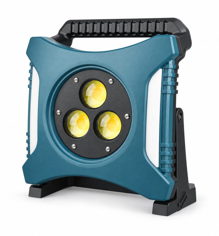 Rechargeable Type C COB Batteryversion 18650 W8142 3 Red Blue Warning LED Flood Light 6500mAh