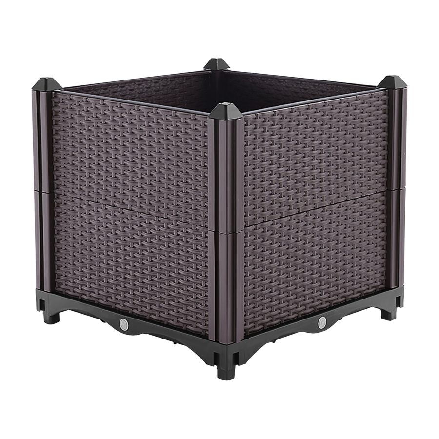 1 Set Raised Garden Bed For Spring Garden Decoration Plant Growth Box With Self-watering System For Garden Patio Balcony Elevated Planter Box For Flowers Vegetables Herbs