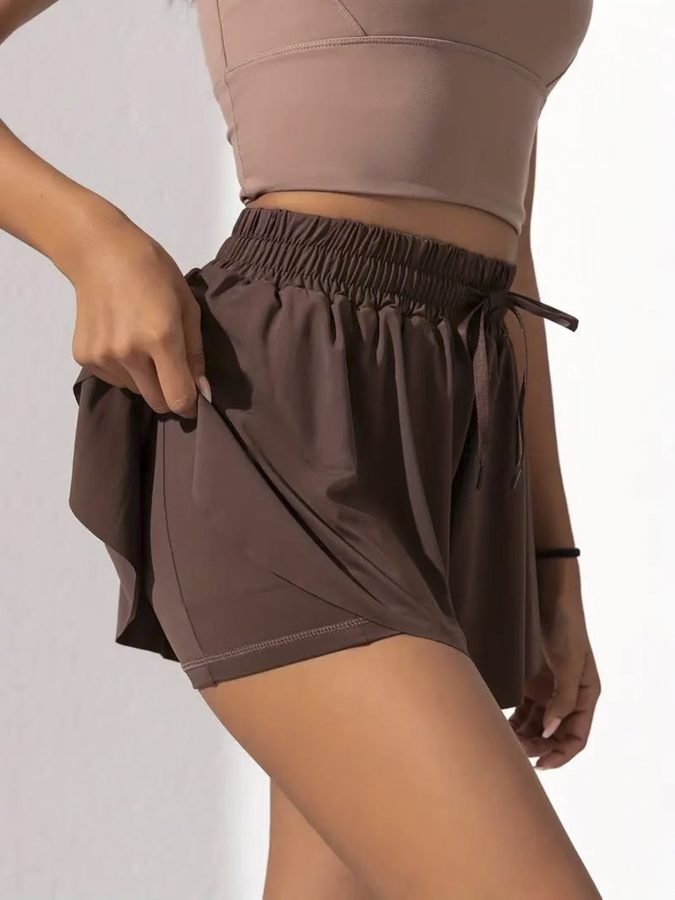 2025 Yoga Wear Running Fitness Tennis Short Skirt Pants With Pockets Women's Tight-Fitting Cross-Border Export No Awkward Lines
