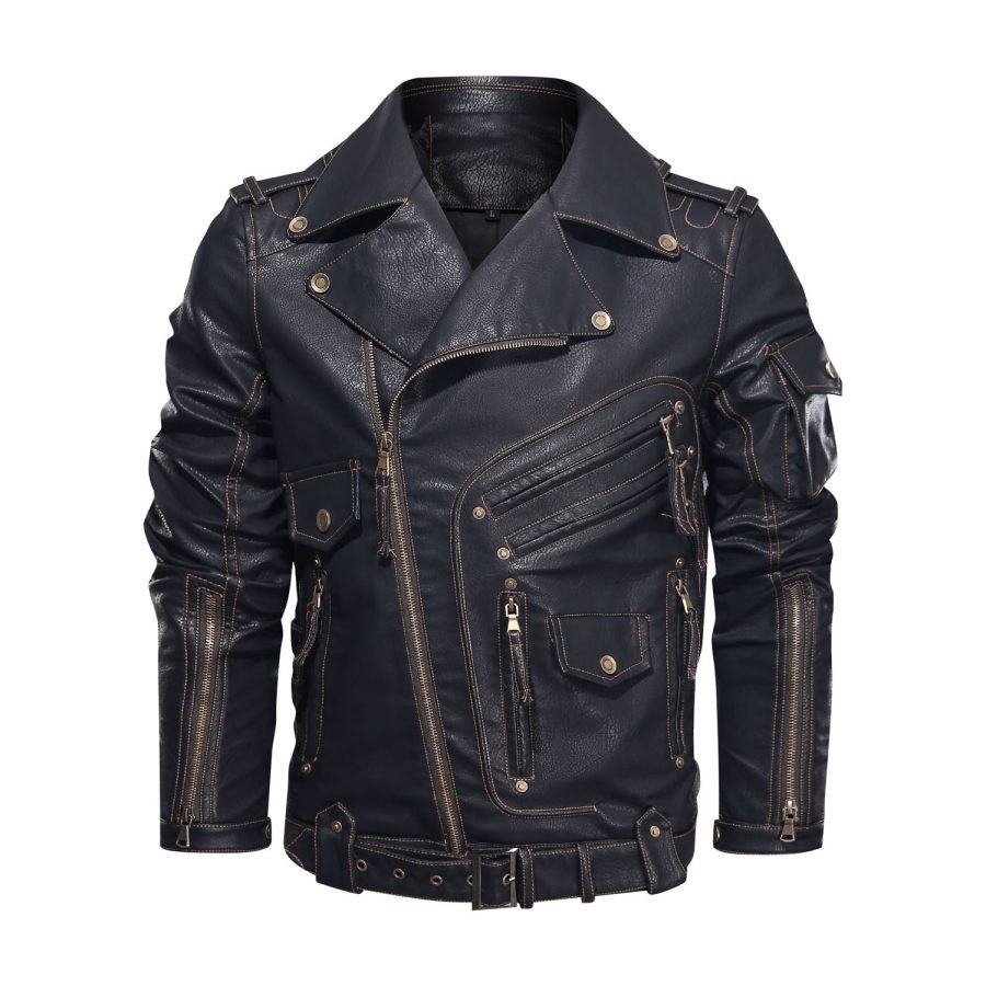 Motorcycle Leather Jacket, Punk Style PU Jacket