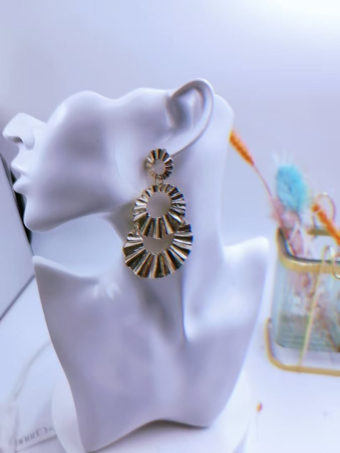 Triple Sunburst Hoop Earrings