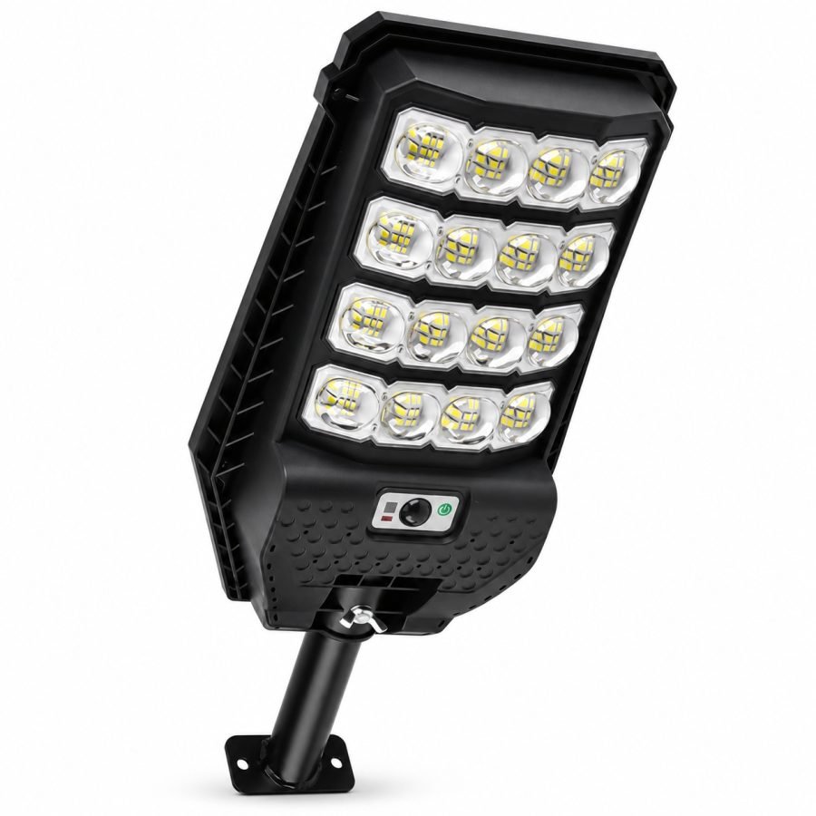 Solar Powered Motion Sensor Outdoor Light W7208 4 Black For Garden Yard Street Wall LED