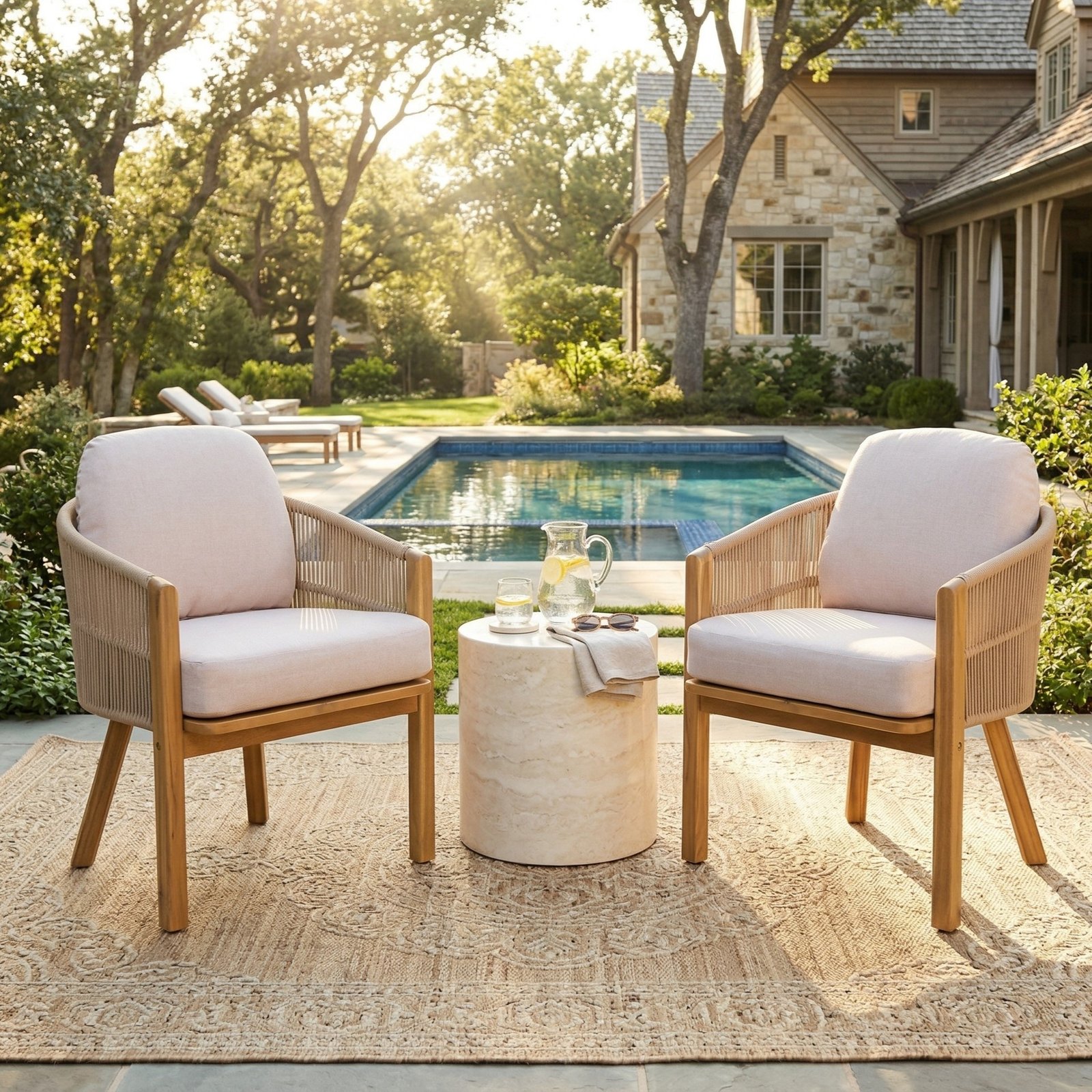 Grotta Outdoor Dining Arm Chair Set Of 2