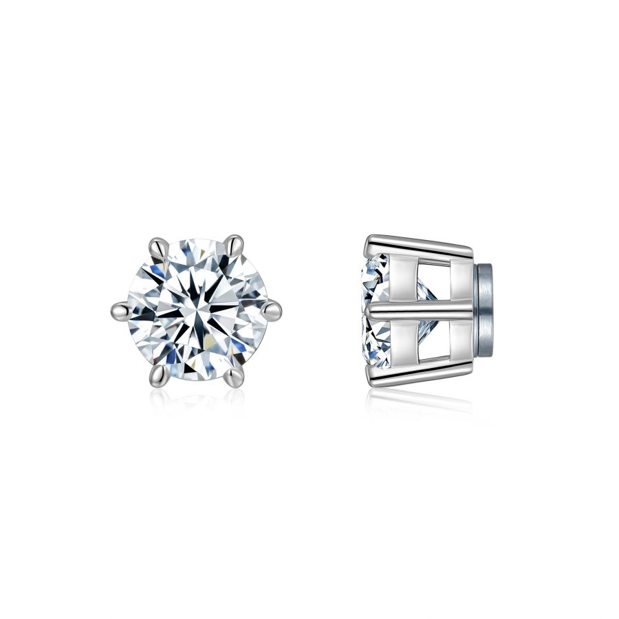 A Luxurious And Fashionable Minimalist Jewelry Earring Set Featuring 3 Carats Of Top-quality Morganite, Made Of S925 Silver Electroplated With Platinum.