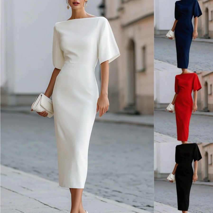 2026 European-style Elegant And Slimming Mid-length Dress For Women With A Waistline.