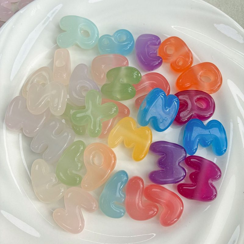 Sunlight Color-Changing Acrylic Letter Beads, Photochromic Chunky Alphabet Charms With Horizontal Hole For DIY Jewelry Making, Bracelets & Keychains