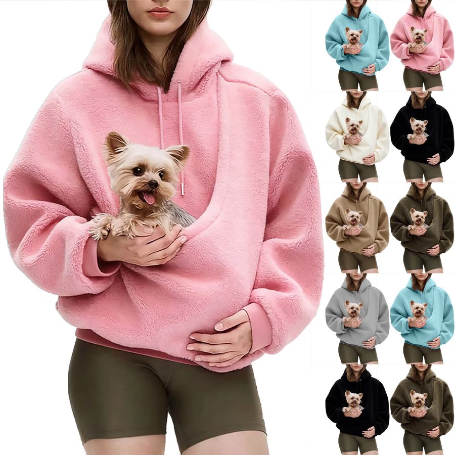Casual Hoodies Kangaroo Dog Pet Holder Carrier Big Pouch Pocket Pullovers Sweatshirt Animal Pouch Hood Sweatshirts