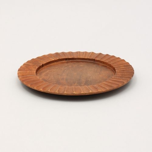 Handcrafted Wood Brown Charger Plate Wooden Dinning Placemat Artisan Wood Tableware