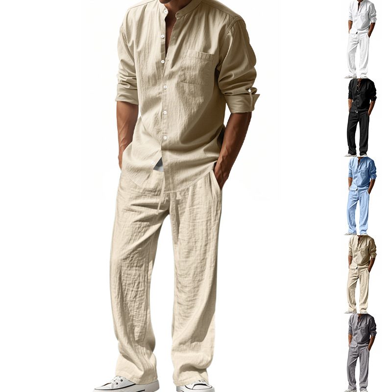 Loose Long-sleeved Trousers Shirt Outfit Men