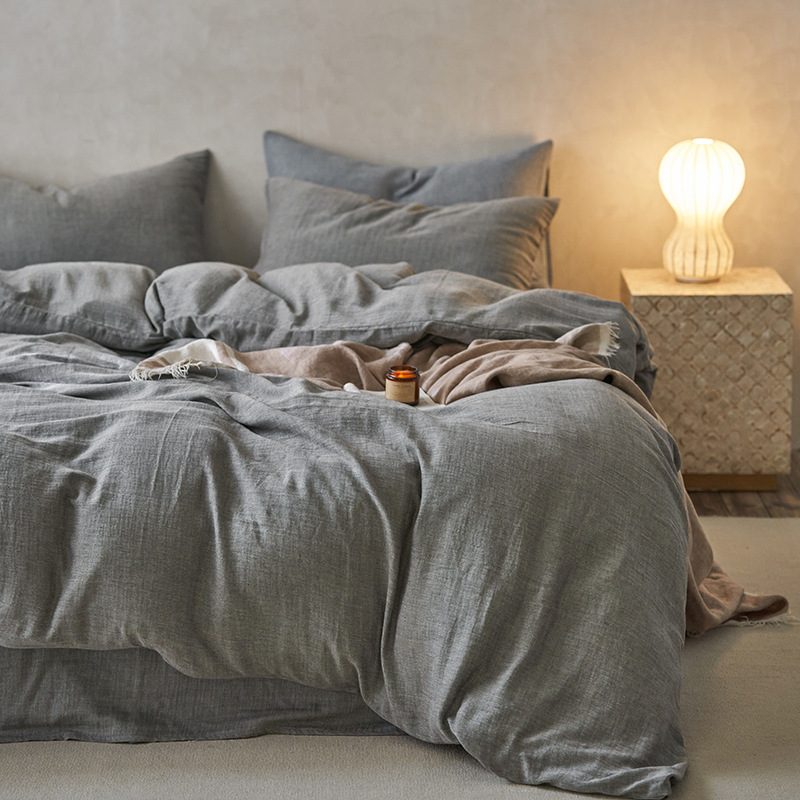 Japanese-style Pure Cotton Double-layer Wrinkle Yarn Four-piece Jacquard Beddings