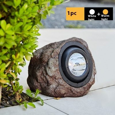 Adjustable Angle Waterproof Resin Solar Lawn Stone Lamp