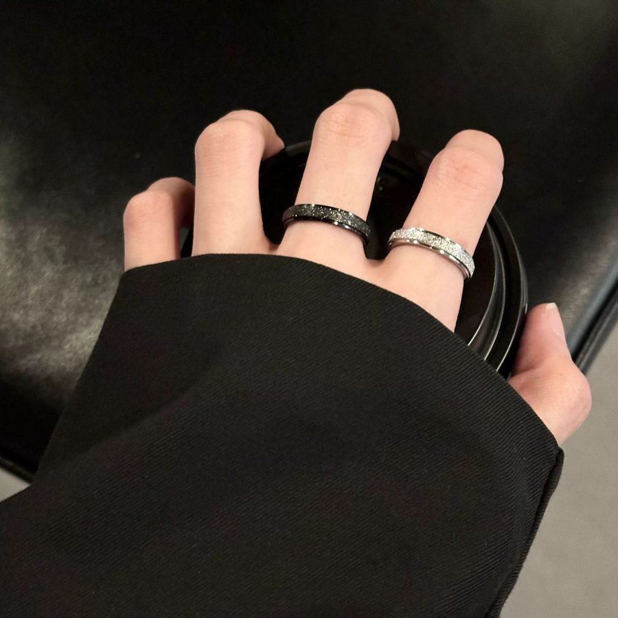 Minimalist Frosted Plain Band Rings For Couples, Niche High-End Ins Trendy Versatile Index Finger Rings