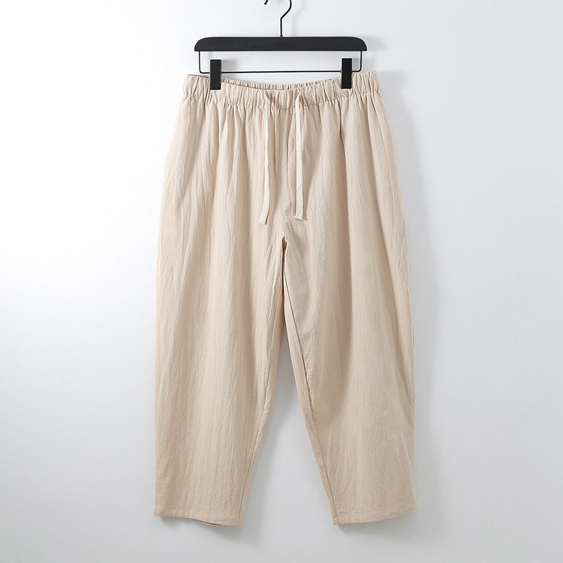 Loose Linen Ankle-length Pants For Men