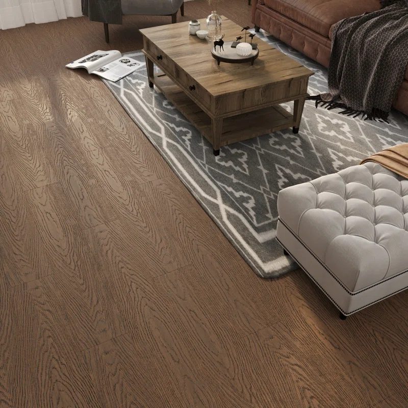 Walnut-colored Prefinished Tongue-and-groove Solid Bamboo Flooring