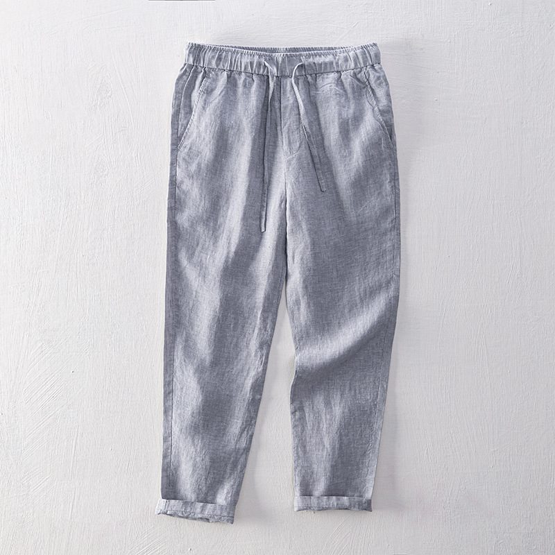 Linen Breathable Straight Trousers Men's Clothing