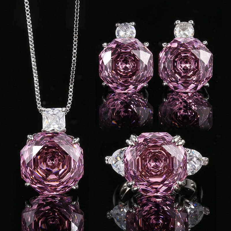 Rose Cut Dried Rose Simple Ring Earrings Necklace