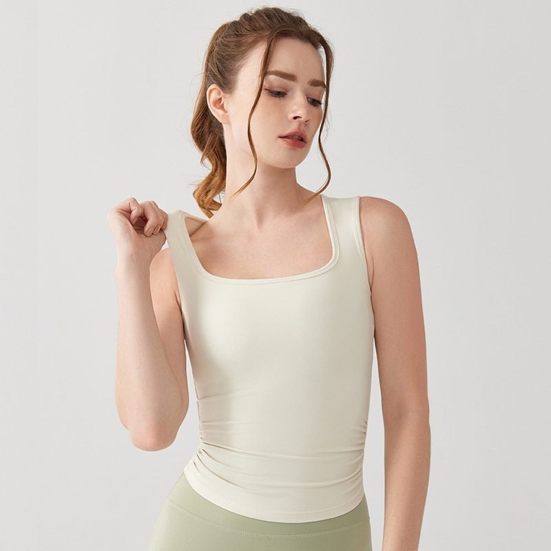 Long Yoga Vest Women's One-piece Fixed Cup Outer Wear Sling