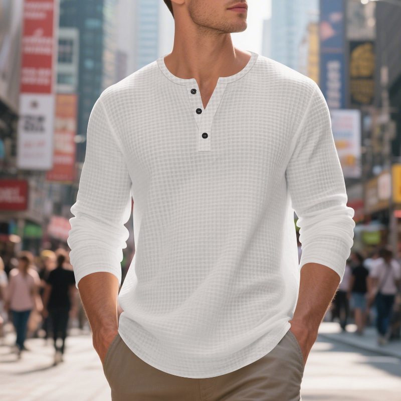 Henry Long Sleeve Retro Bottoming T-shirt