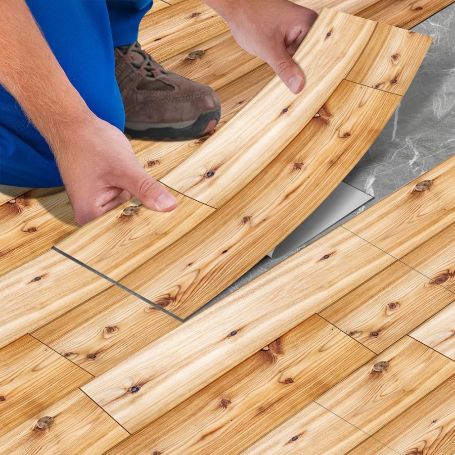 Self-adhesive Wood Grain Flooring With Realistic Wood Grain, Durable And Easy DIY Installation For Quick Renovation