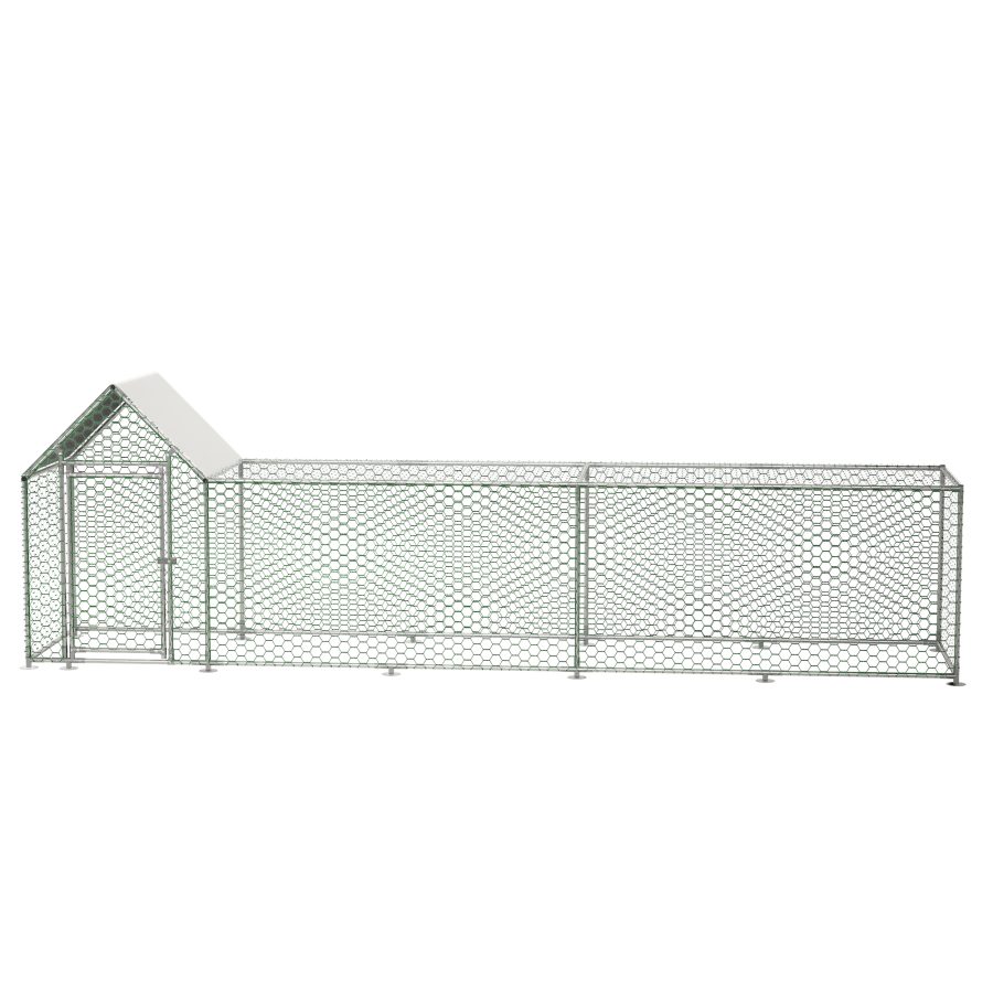 16x3FT Metal Chicken Coop Run Hen House Poultry Habitat Cage W Cover