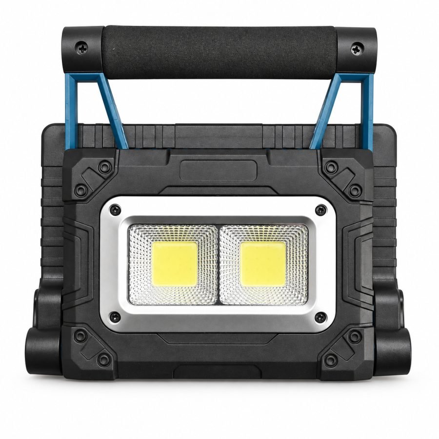 Solar Powered Rechargeable Magnetic Battery Display LED Flood Light W875 2 3600mAh 30W Work Lamp