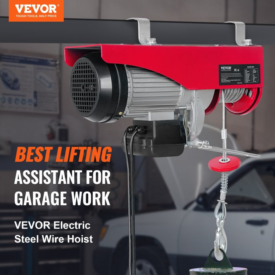 880lbs Electric Hoist With 14ft Wired Remote Control, 110V Electric Hoist Attic Lift 20-40 FT Lifting Height For Garage Attic Warehouse Factory