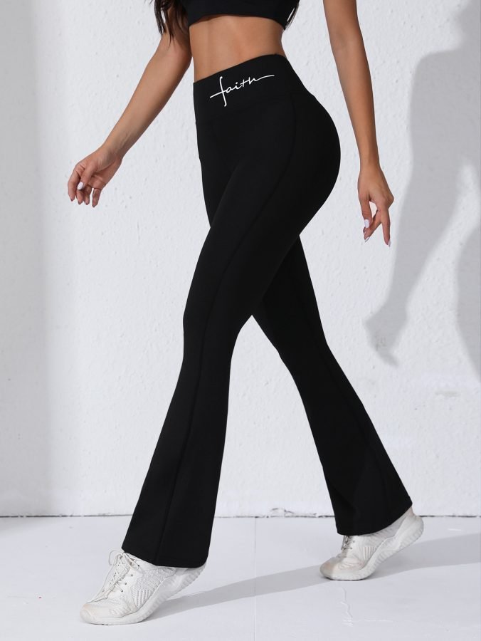 Cross-Border Popular Yoga Pants High-Waisted Outdoor Sports Fitness Casual European And American Amazon Flared Hip-Lifting Long Pants For Women