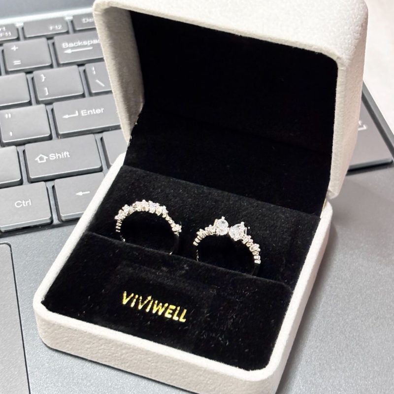 2PC  Sweetheart Bow Rings, Silver Best Friend Matching Rings, Niche Design Birthday Gift For Her