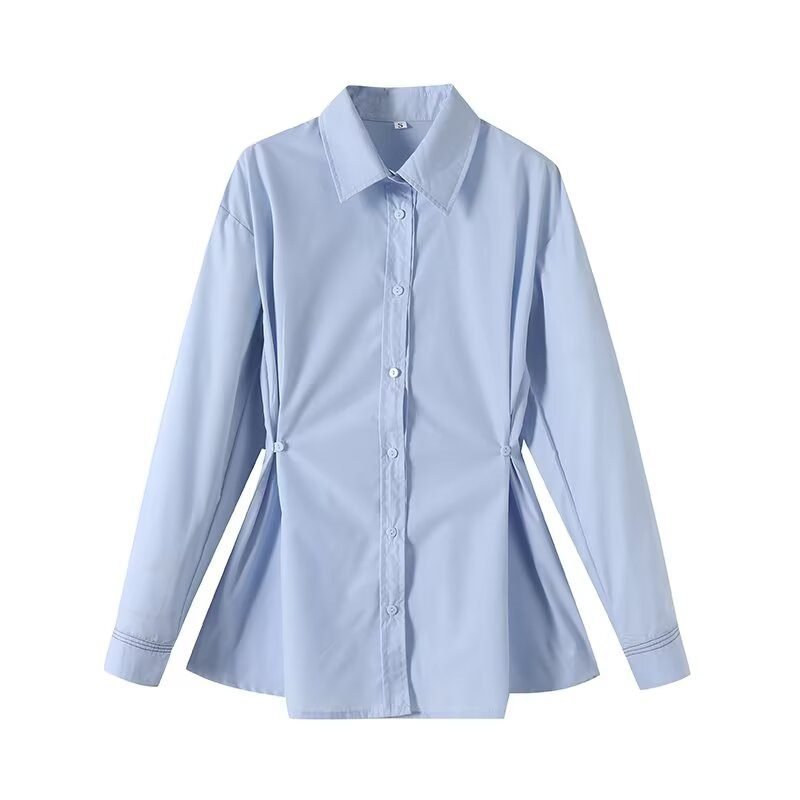 Loose And Simple Casual Waist Button Shirt