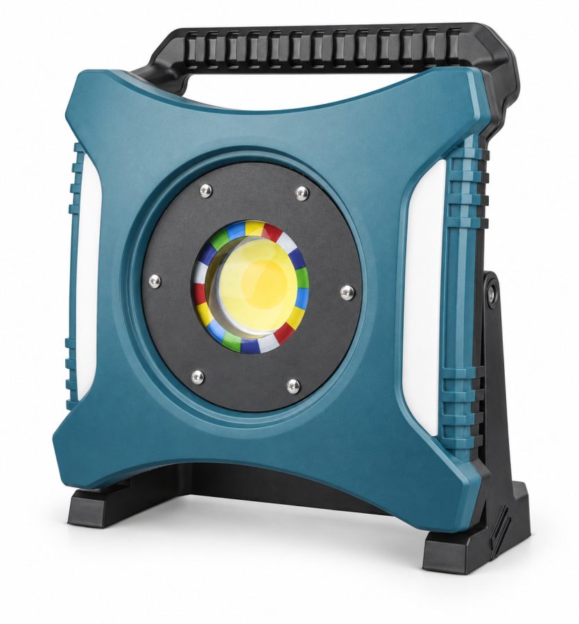 Rechargeable Type C COB Batteryversion 18650 W8142 1 Red Blue Warning LED Flood Light 6500mAh