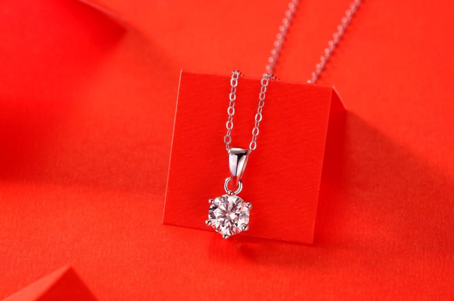 Breeze Dance - Affordable Diamond Jewelry Necklace Pendant Set With 1-carat, 2-carat And 3-carat Moissan Diamonds, S925 Sterling Silver And Platinum-plated--Prohibit TikTok Sales
