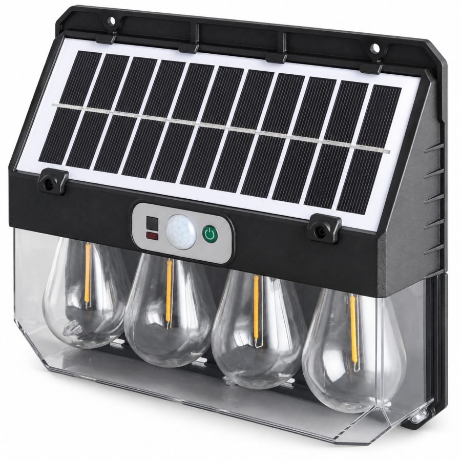 Solar Powered Rechargeable Motion Sensor LED Work Light 2400mAh For Auto W7116 4 Street Hour