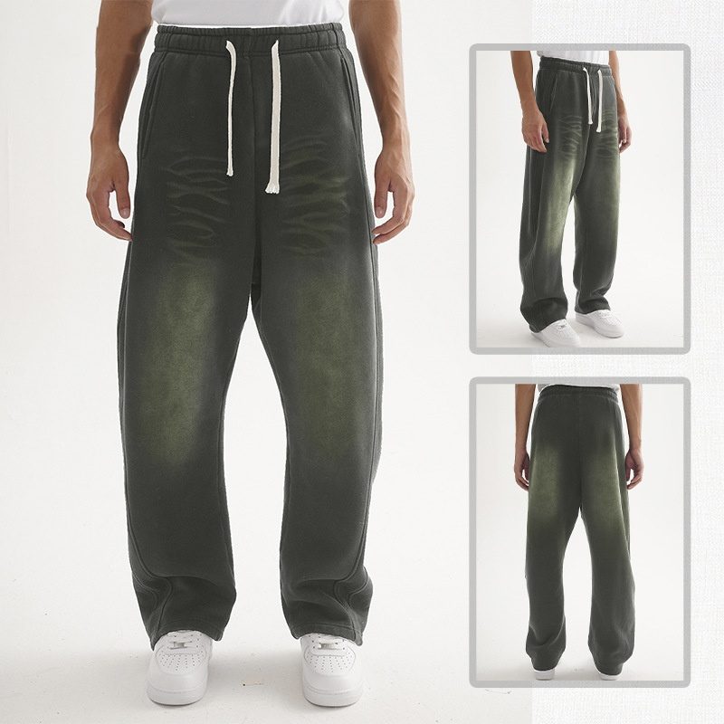 Men's Retro Distressed Machete Sweatpants Loose Casual Pants
