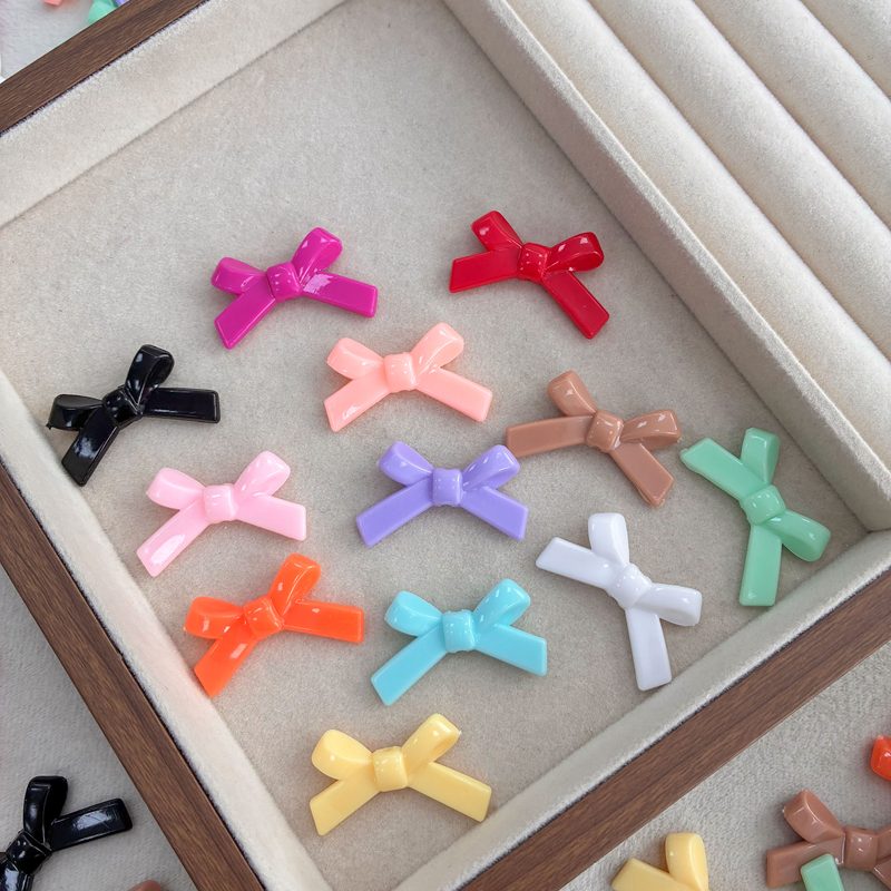 Acrylic Bowknot Shaped Spacer Beads, Straight Hole Ribbon Bow Charms For DIY Jewelry Making, Necklaces, Bracelets, Handmade Crafts