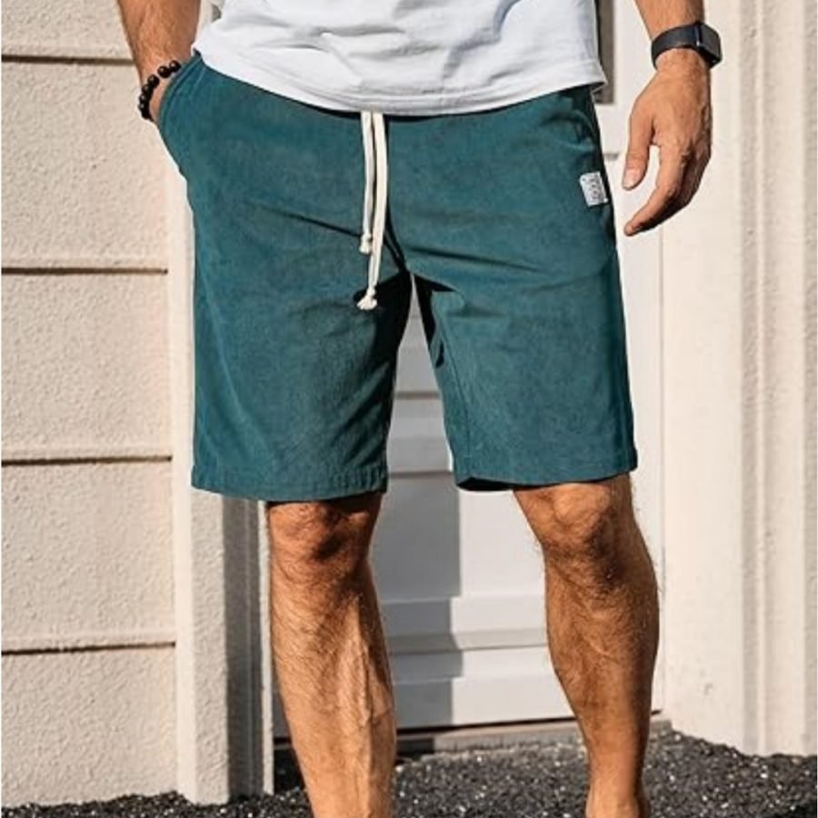 Men's Casual Sports Corduroy Breathable Shorts