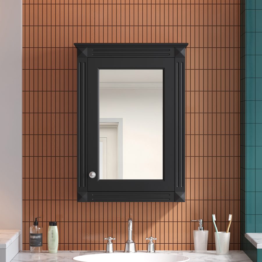20 Wall Mounted Bathroom Storage Cabinet With Mirror, Medicine Cabinet With Height Adjustable Shelf, Over The Toilet Space Saver Cabinet