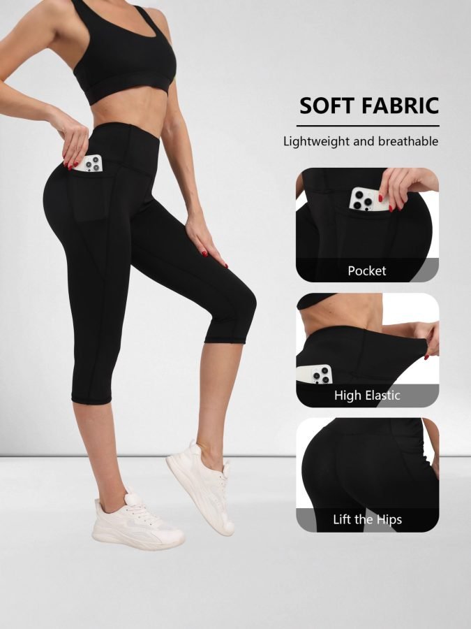 Cross-Border Yoga Pants For Women With Pockets, Outdoor Sports Pants, High-Waisted, Waist-Cinching, Butt-Lifting, Quick-Dry Leggings, Breathable And Quick-Dry